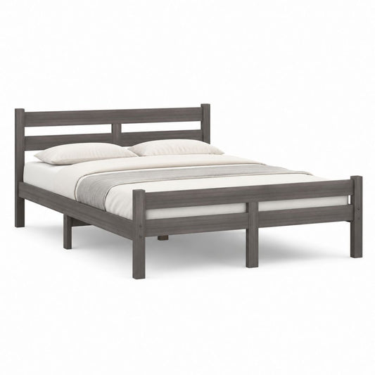 Letto matrimoniale con struttura grigio antracite in legno massello di pino 160 x 200 cm