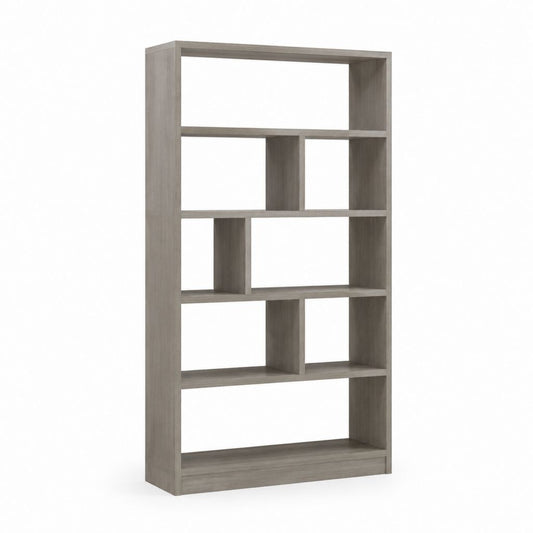 Libreria a 5 ripiani grigio rovere in pannello truciolare nobilitato 80 x 24 x 180 cm